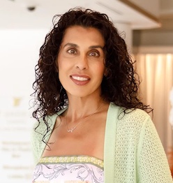 A headshot of a woman