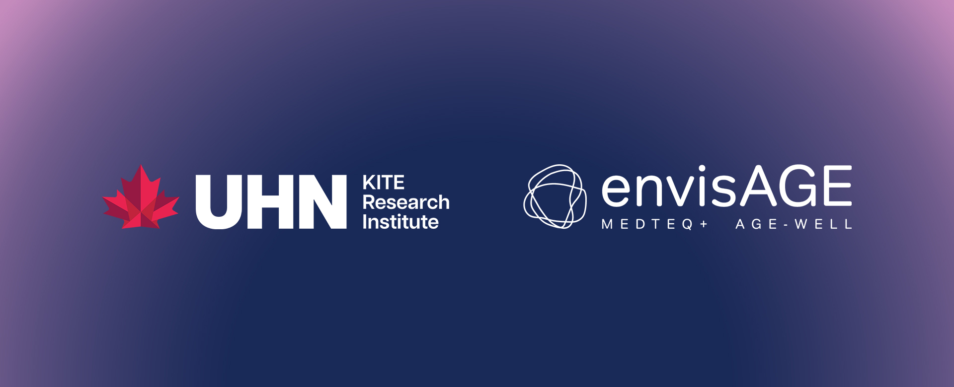 A banner with UHN KITE Research Institute and envisAGE logos